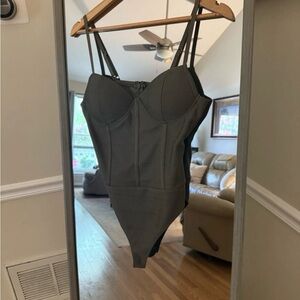 Olive Green Strappy Bodysuit